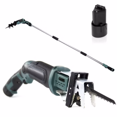 FISHTEC – Scie sabre sans fil 10,8V, télescopique 170 cm, 3 lames