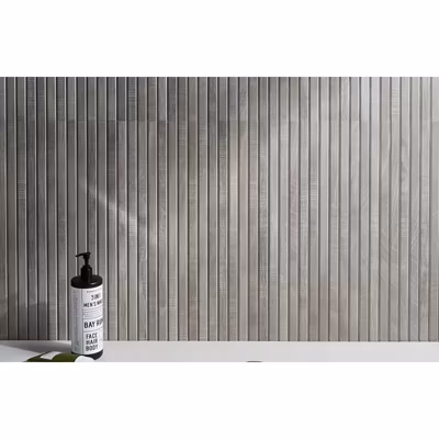 Carrelage sol / mur effet bois bambou à relief 60×120 cm ARTWOOD RIBBON GREY