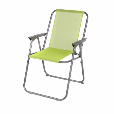 Chaise de camping pliante en acier avec accoudoir