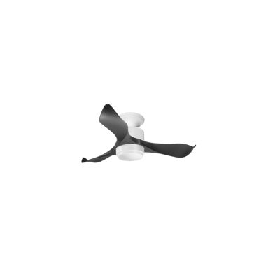 Modulo Low Profile Regular  – un ventilateur pour plafond bas , DC 106 cm Blanc pales abs noir Lumière Dimmable 10 à 20 m²