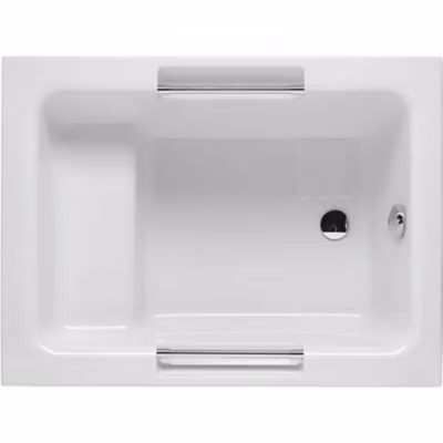 Baignoire sabot siège moulé acrylique haute densité sur châssis métal SANINDUSA Shortline 100×70 blanche