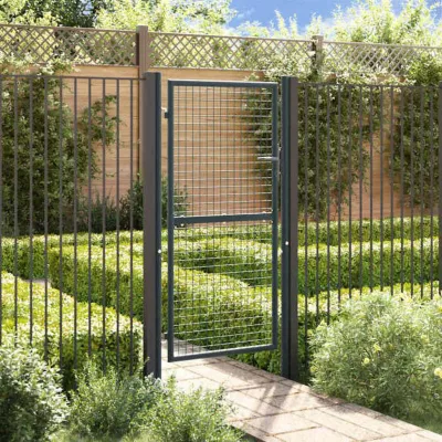 Portail en maille de jardin – VIDAXL – 100 x 225 cm – Acier galvanisé – Couleur anthracite – Battant