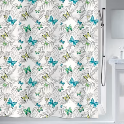 Rideau de douche Polyester PAPILLONS 240x180cm Motif papillon Spirella