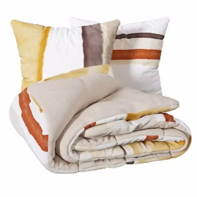 Housse de couette + 2 taies 260 x 240 cm ethnique Rayure