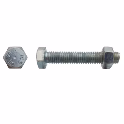100 Boulons Charpente Métallique SB F/Total 10 x 30 mm – ISO 4017-4032 EN 15048 – 8.8 – Zingué Blanc – D-Work