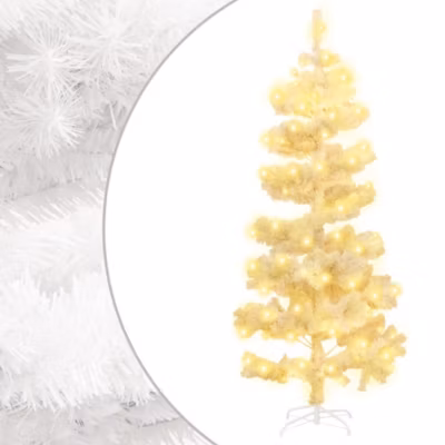 Arbre de Noël hélicoïdal pré-éclairé et support blanc 180cm PVC vidaXL