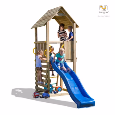 Aire de jeu FUNGOO CAROL1 avec toboggan bleu