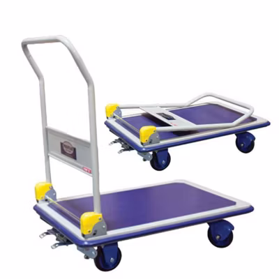 Chariot de manutention pliable avec frein 500kg – Plateau 1240x790mm en acier renforcé – 805007348