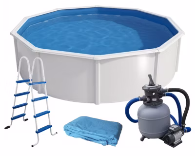 Kit piscine hors-sol acier Toi CANARIAS CIRCULAR ronde 4.60m x 1.20m laqué blanc
