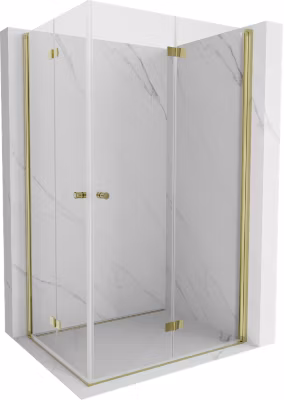 Mexen Mist-F Duo cabine de douche pliante droite 70 x 80 cm, transparent, or – 8A6-070L-080P-50-00