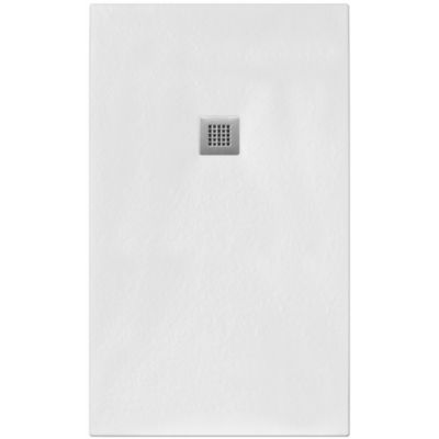 Receveur de Douche 70X165 cm Ligne Vulcano Fin Blanc en Résine Synthétique et Poudre de Marbre Avec Drain Libre FRASCIO