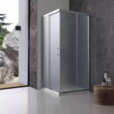 Porte De Douche Carrée 70X70 Cm Portes Coulissantes En Verre Mat – Giada