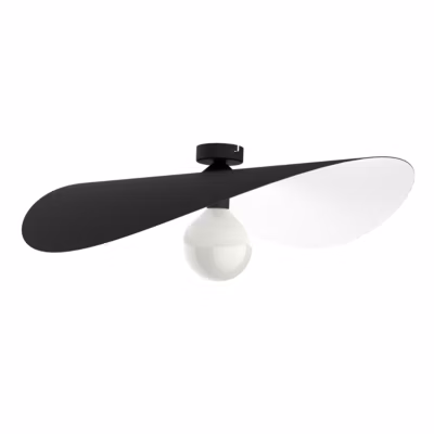 LUMICOM – PIUMA Plafonnier, 1X E27, max 42W, métal, noir mat/blanc, D.60cm