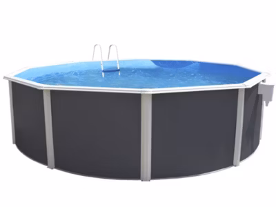 Kit piscine hors-sol acier Toi ANTHRACITE PRESTIGIO 120 ronde O350x120cm filtre à sable