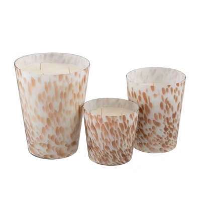 Bougie parfumée dans pot en verre blanc – doré 16x16x19 cm