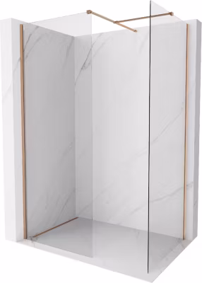 Mexen Kioto-X paroi de douche Walk-in 110 x 110 cm, transparent 10 mm, cuivre brossé – 800-110-202-65-00-110-X