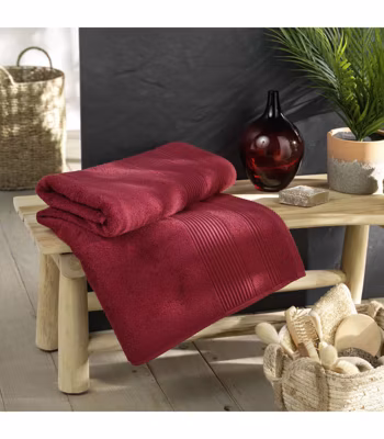Drap de Bain 90×150 cm – Collection Tendresse – Éponge 500 g,m² – 90x150cm – Rouge