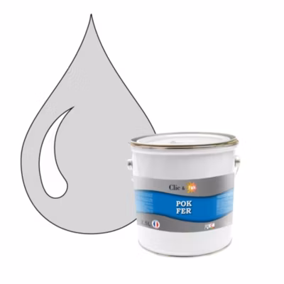 Peinture fer antirouille – Laque extérieure Semi-Brillante POK FER – 2,5L – RAL 7035 – Gris Clair
