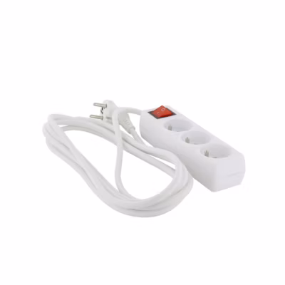 Bloc multiprise 3x16A + interrupteur – 3 m – blanc – Chacon