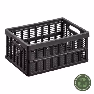 Petit casier en plastique pliant 3,5 litres – Noir