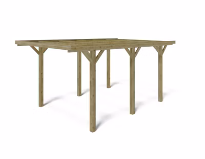 Carport, abri de voiture  3.04×5.12 m – 15.56 m2 – CAR10