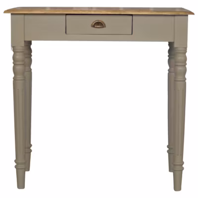 Artisan Furniture Bois massif peint à la main bureau, 1 tiroir, gris