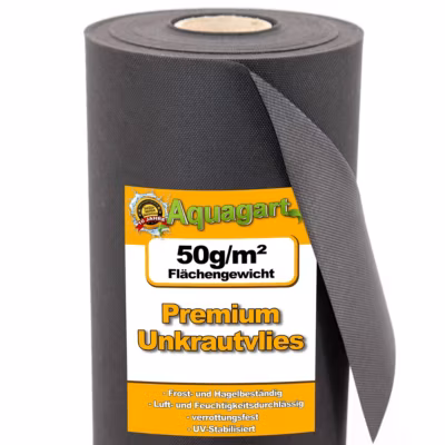 600 m² film de paillage, toile de paillage, non-tissé 50 g 1,6 m de large Aquagart