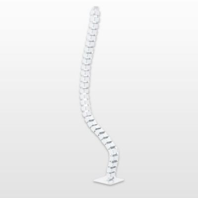 AUM WORLD Goulotte Passe-Câbles Verticale de Bureau, 130 cm, Blanc