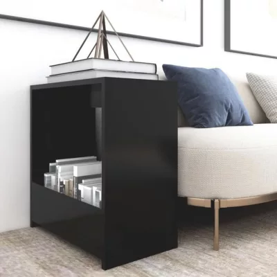 vidaXL Table d&rsquo;appoint Noir 50x26x50 cm Aggloméré