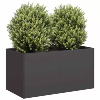 Jardinière,Pot de fleur,Bac à fleurs noir 80x40x40 cm acier laminé à froid