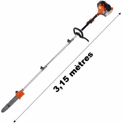Elagueuse thermique sur perche, 52 cm3, 3 CV, longueur 3.15 mètres – GT GARDEN