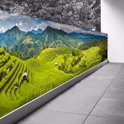 Brise vue Trompe l&rsquo;oeil – 110×412 cm – Rizières terrasses de Mu Cang Chai 3617689695303