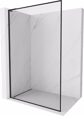 Mexen Kioto-XF L paroi de douche Walk-in avec cadre 110 x 202 cm, transparent 10 mm, noir – 800-110-174-70-00-XF