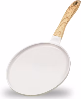 Poêle Crêpière à Crêpes 24 cm avec Revêtement Antiadhésif en Fonte Aluminium – Tous Feux dont Induction beige