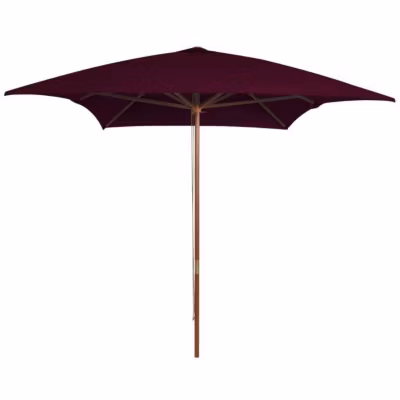 vidaXL Parasol d&rsquo;extérieur avec mât en bois Rouge bordeaux 200×300 cm