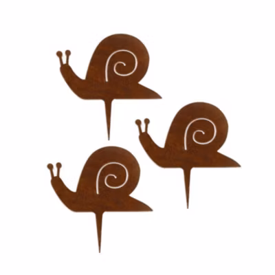 Lot de 3 Escargots Métal Acier Corten – madecoupesurmesure