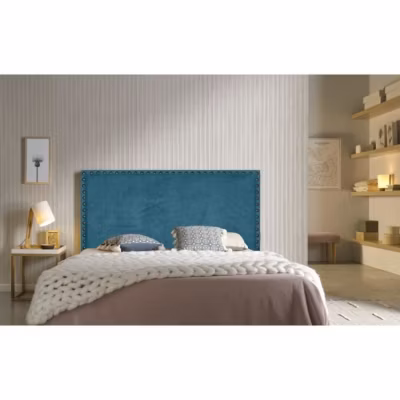 Tête de lit – ECCOX – Lily – Tissu bleu – Antitache – 145 cm de largeur