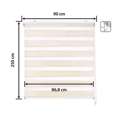 Store enrouleur jour et nuit – Easydeco – Lin – 90 x 250 cm