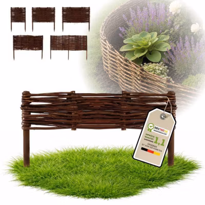Clôture en osier – FLORANICA – 10 x 40 cm – Bordure naturelle – Multifonctionnelle – Esthétique