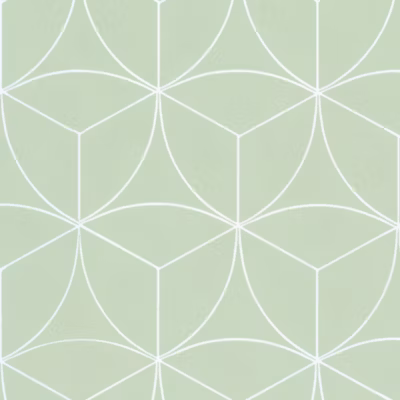Sol vinyle Textile – Rosace géométrique vert d&rsquo;eau – Rouleau de 2m x 11m