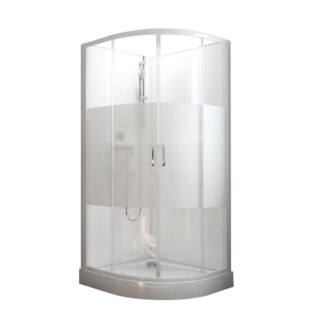 Cabine de douche 1/4 rond 80 cm Izibox 2 à portes coulissantes LEDA