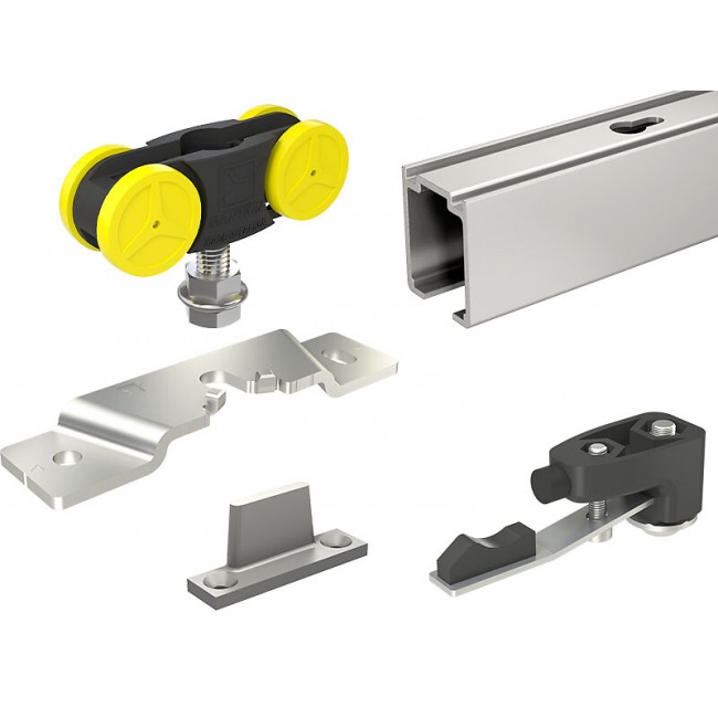 Kit complet pour porte coulissante MA80B rail + garniture – max 80 kg MANTION