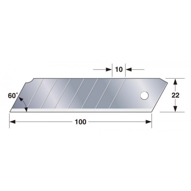 10 Lames de rechange 22 mm pour cutter à poignée TAJIMA