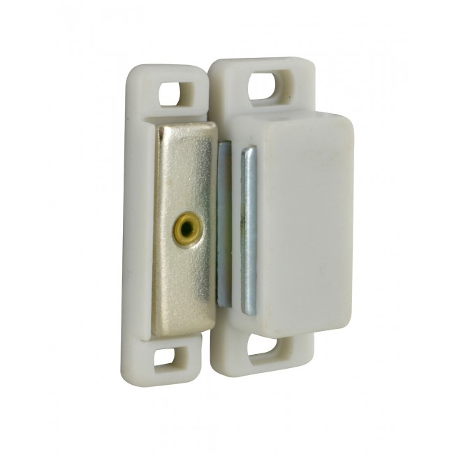Loqueteau magnétique PAT GMOB – pose en applique – blanc – par 10 Interges