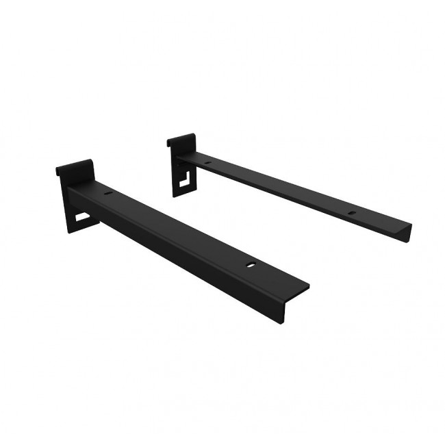 Paire de console pour tablette bois ou verre – longueur 30 cm – noir BOHNACKER