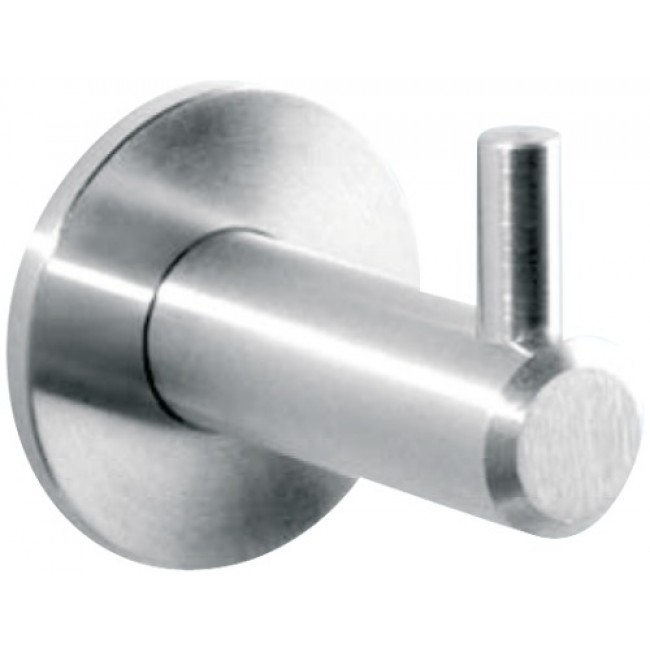 Patère accroche-tout – à visser – inox brossé – sur platine ronde 35 mm CADAP