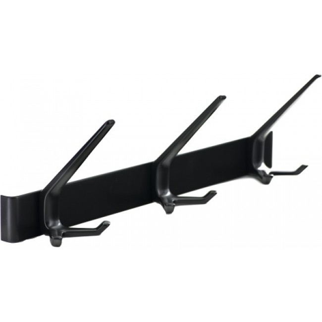 Porte-manteaux sur lisse – 3 patères double tête en aluminium – 863 HERMETA