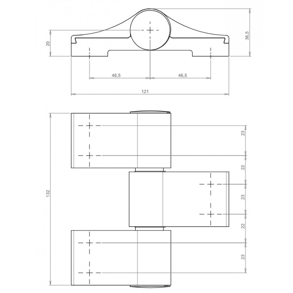Paumelle en applique à 3 lames DIAM pour porte d'entrée -entraxe 93 mm LA CROISÉE DS
