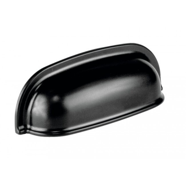 Poignée de meuble coquille en ABS – entraxe 64 mm – noir mat Interges
