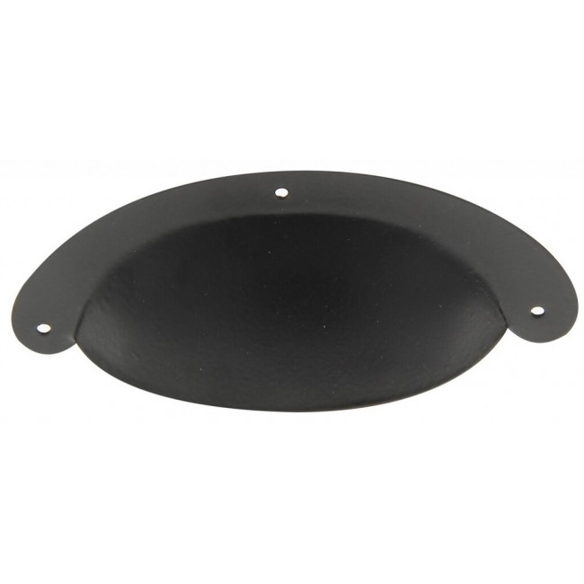 Poignée de meuble coquille lisse P0535 – entraxe 85 mm – noir mat CADAP